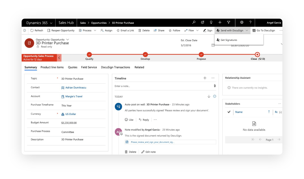 00docusign DocuSign for Dynamics 365