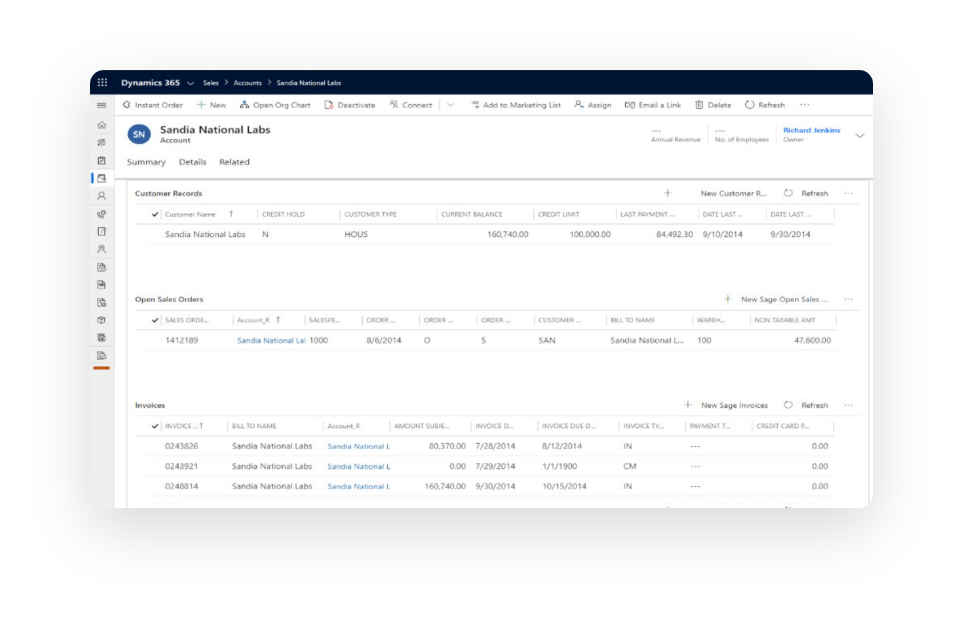 Dynamics 365 CRM sales cycle and Sage 50C accounting
