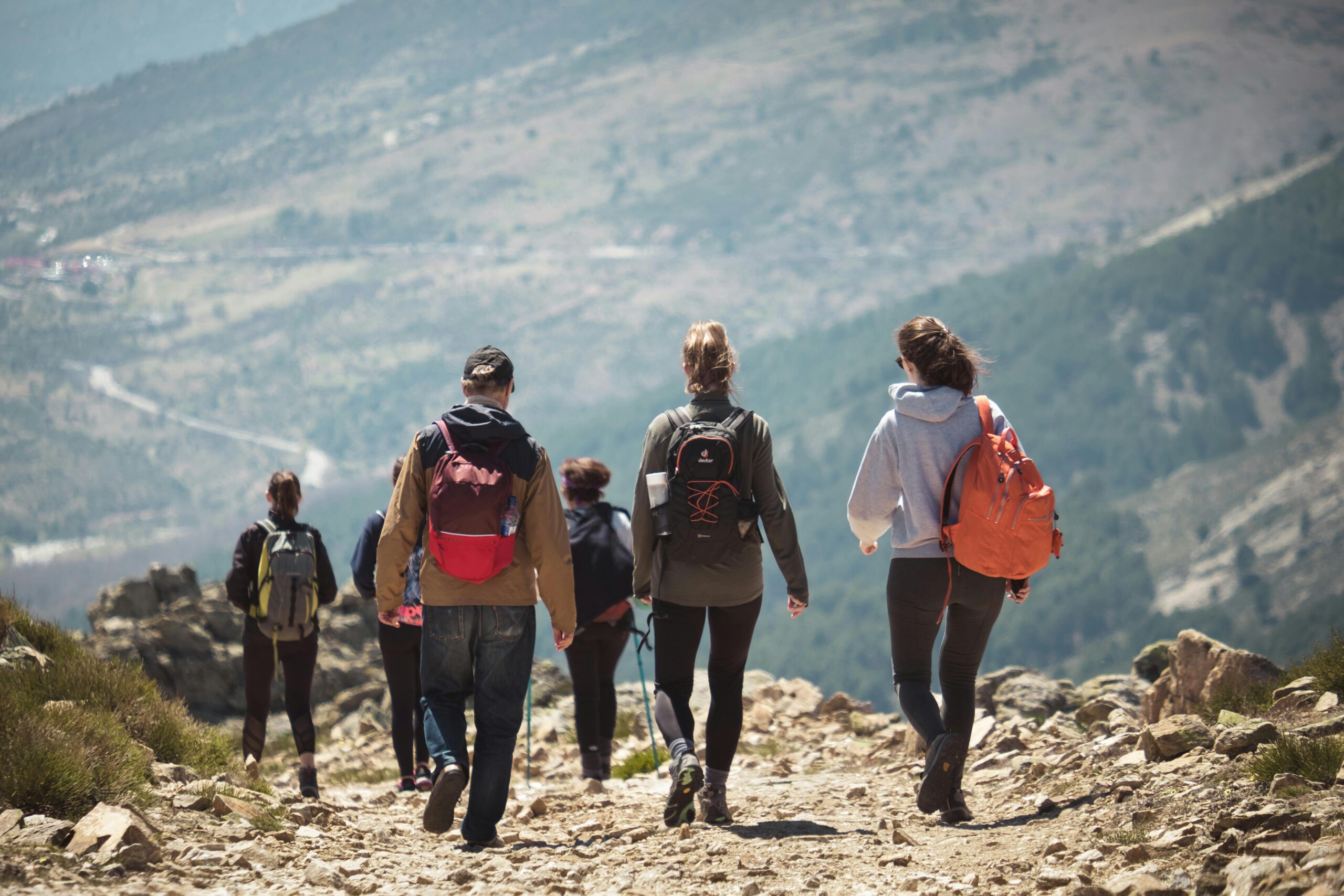 a group of people hiking