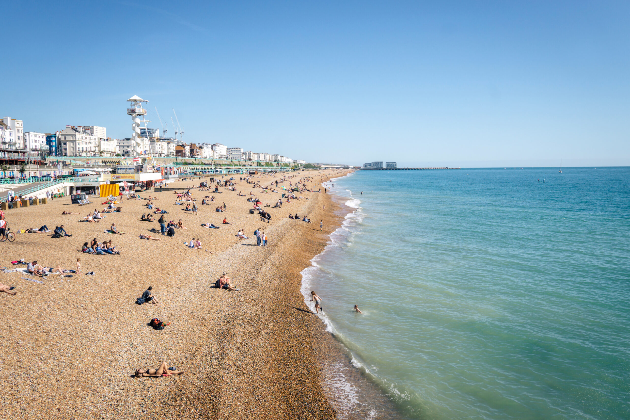 Brighton Beach on the south coast of England Brighton Beach on the south coast of England