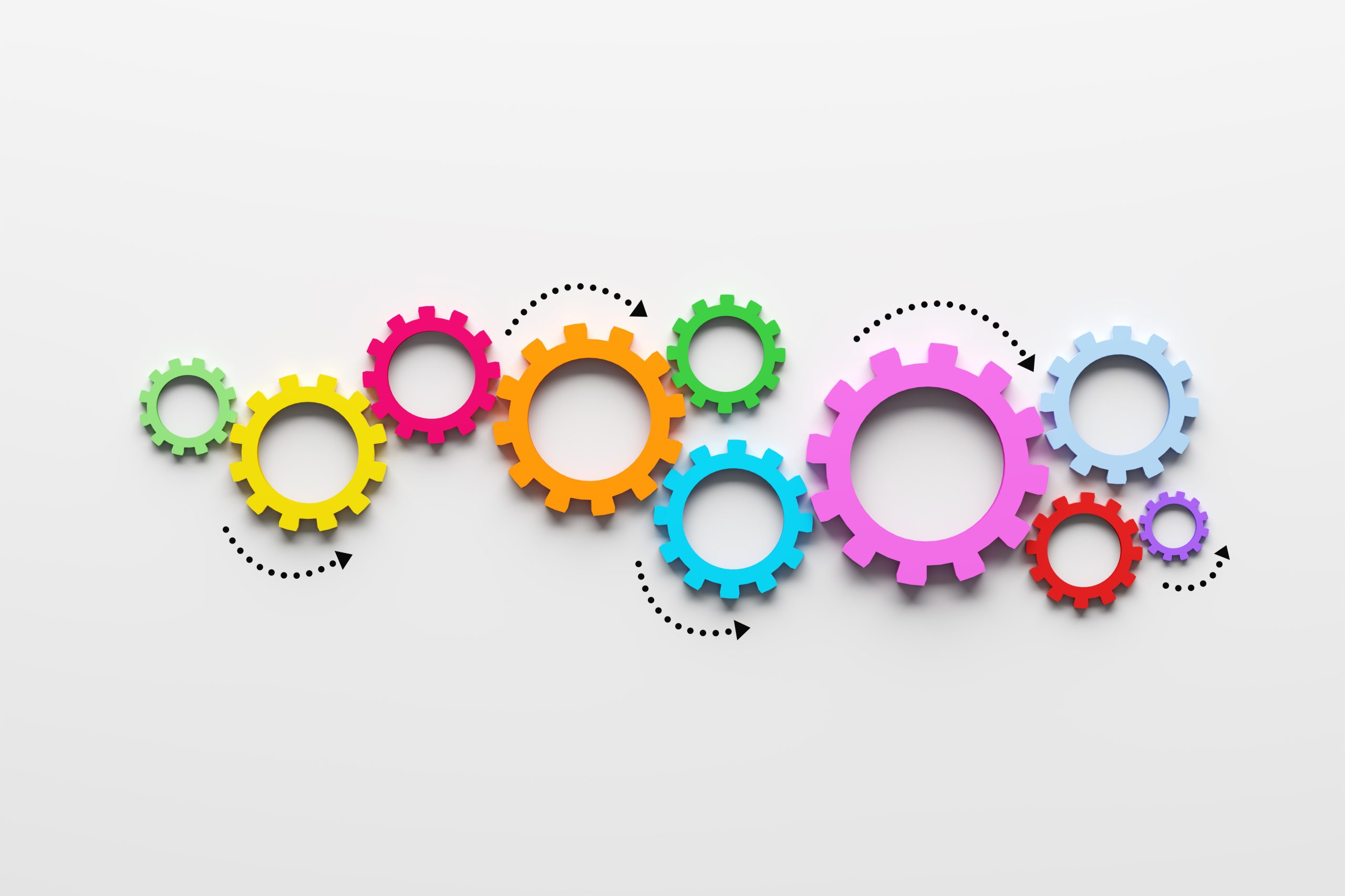 Business processes, teamwork and workflow automation concept. Cogwheels or gears on white background. Business processes, teamwork and workflow automation concept. Cogwheels or gears on white background.