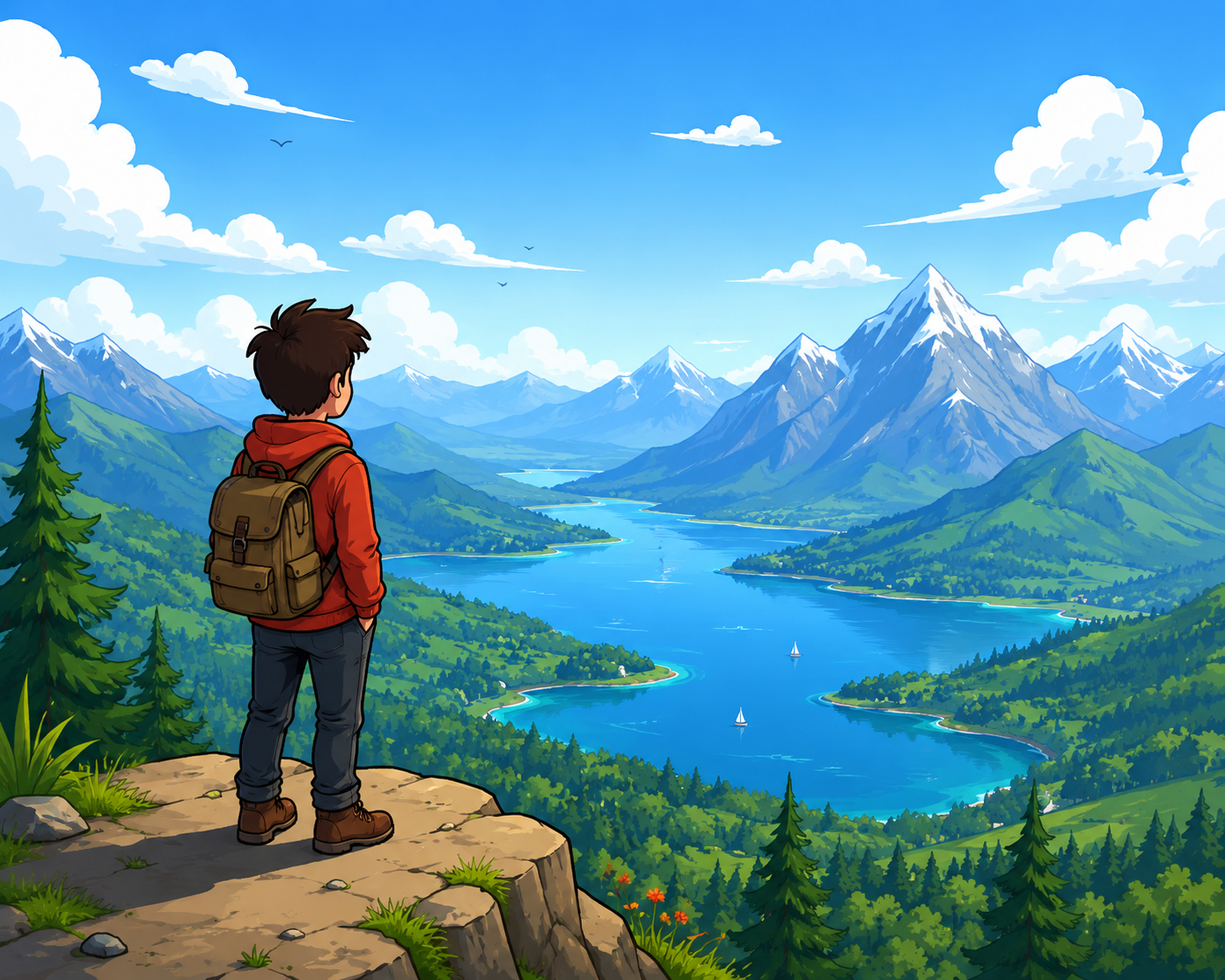 ChatGPT Image Aug 12, 2026, 03_03_54 PM cartoon person looking out a scenic lake view