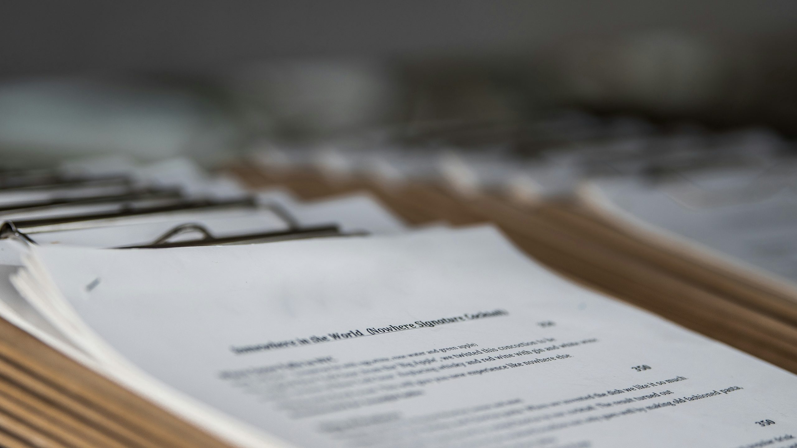 clipboards with paper on