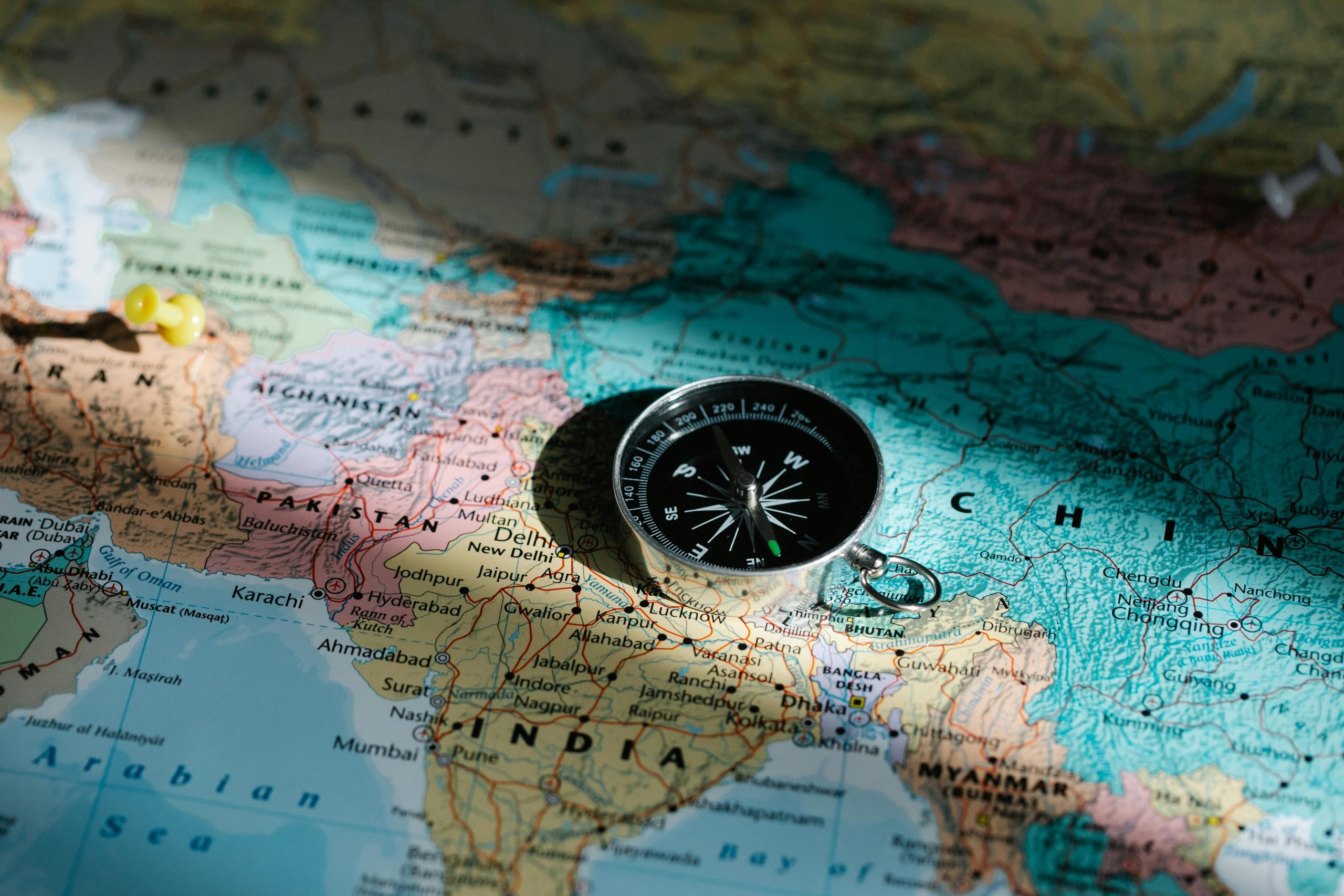 compass on a map