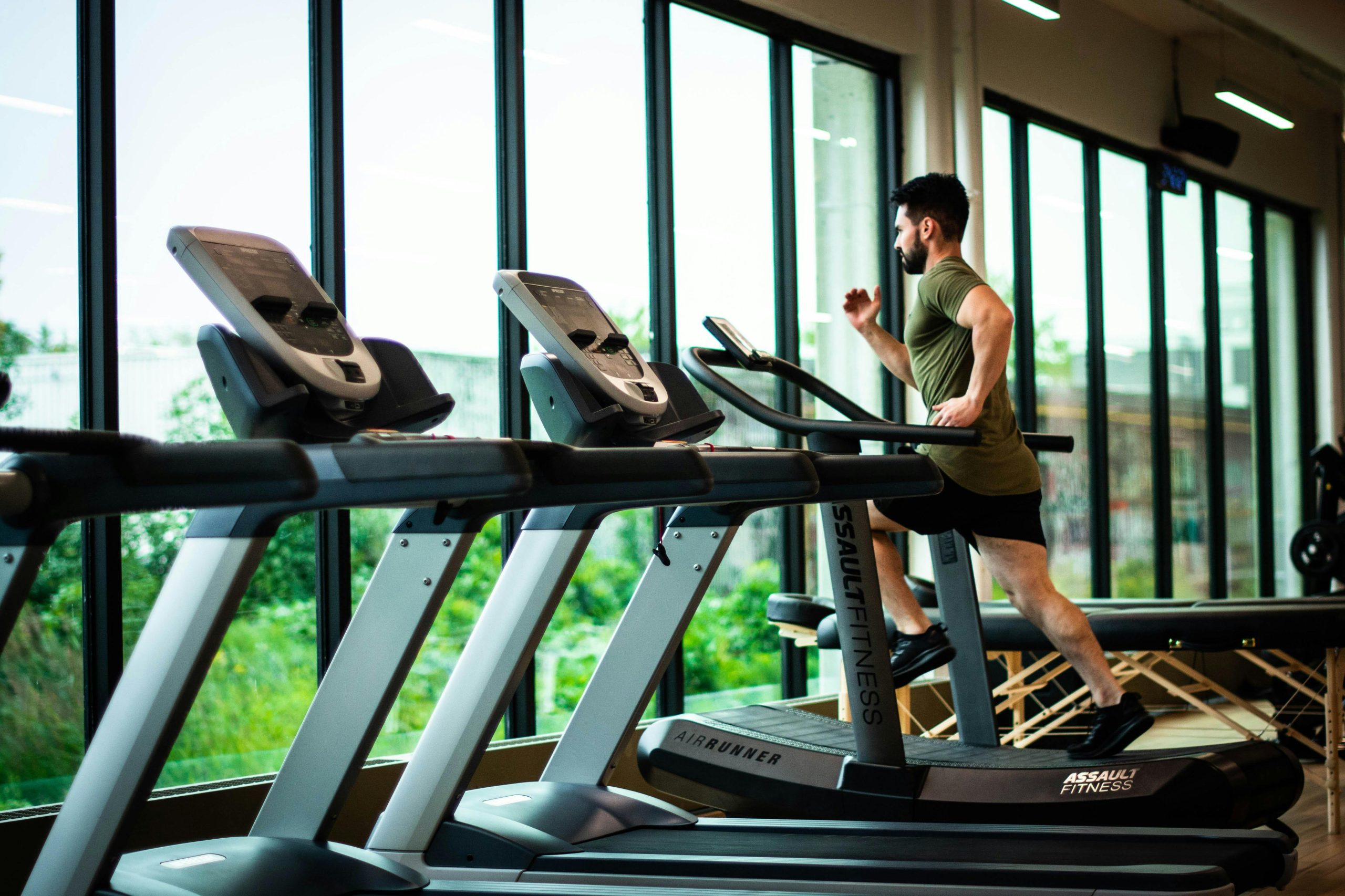 man running on a treadmill